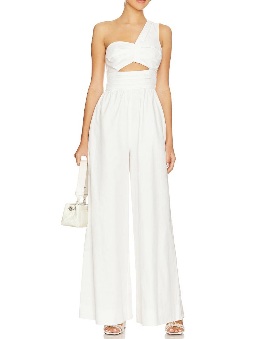 AMUR White Laurie One Shoulder Jumpsuit Size 12 WORN ONCE